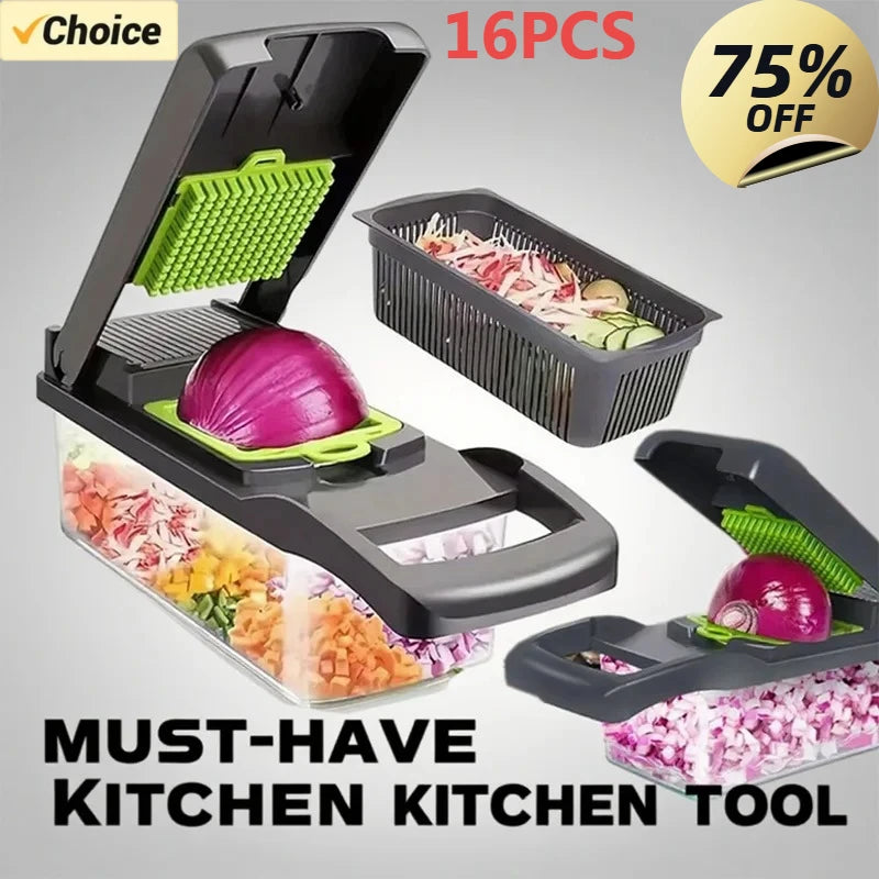 16Pcs Set Vegetable Chopper Onion Chopper
